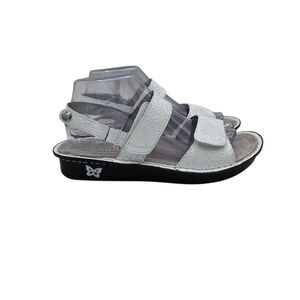 ALEGRIA Verona Womens Sandal 39 9 US Blancalita White Lazer Etched Leather NWOT